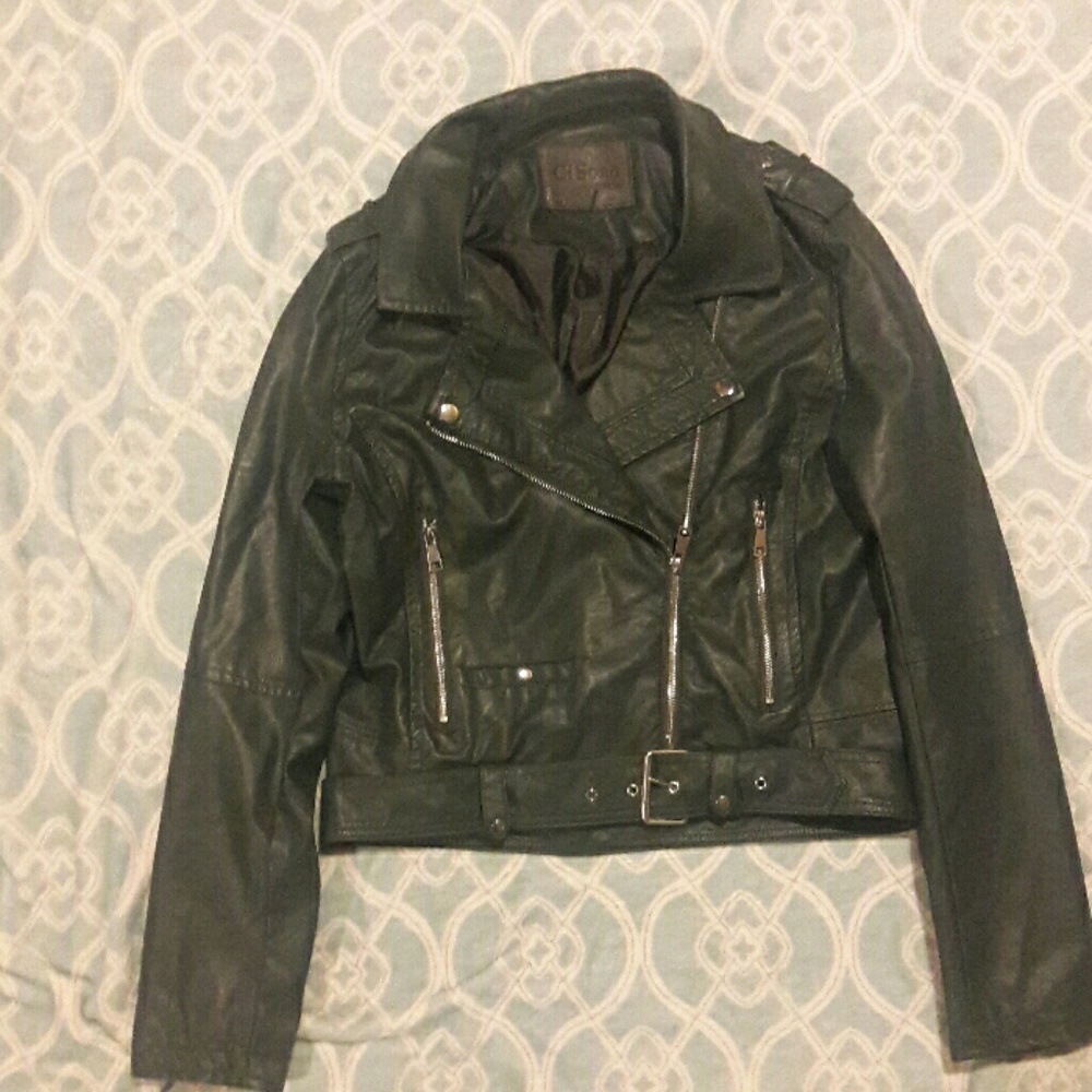 Green leather jacket